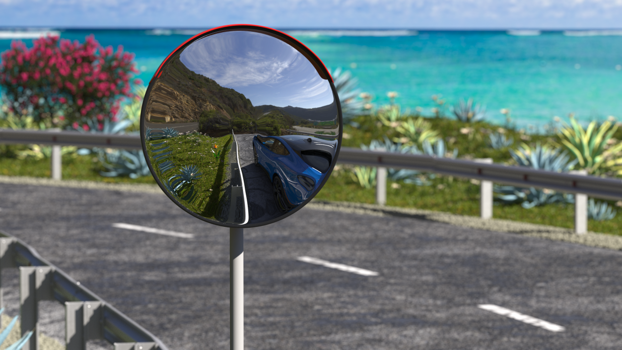 3D model Round Traffic Mirror