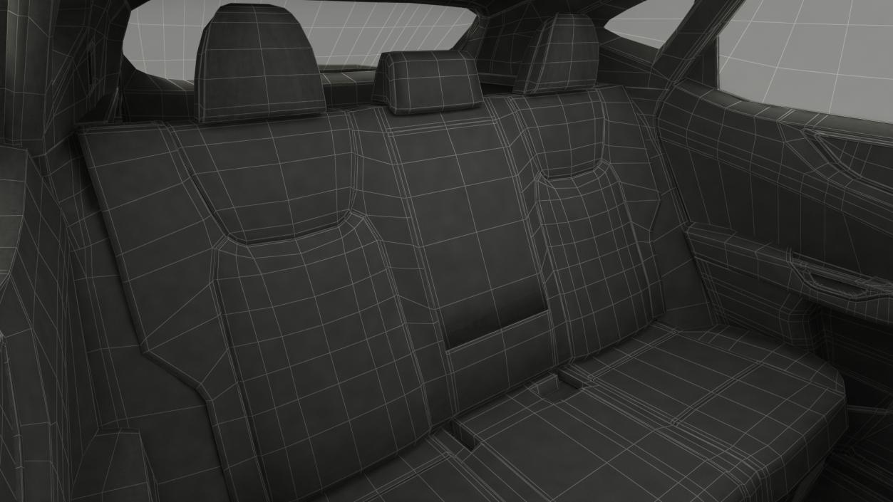 3D Luxury Hybrid SUV White Simple Interior Rigged