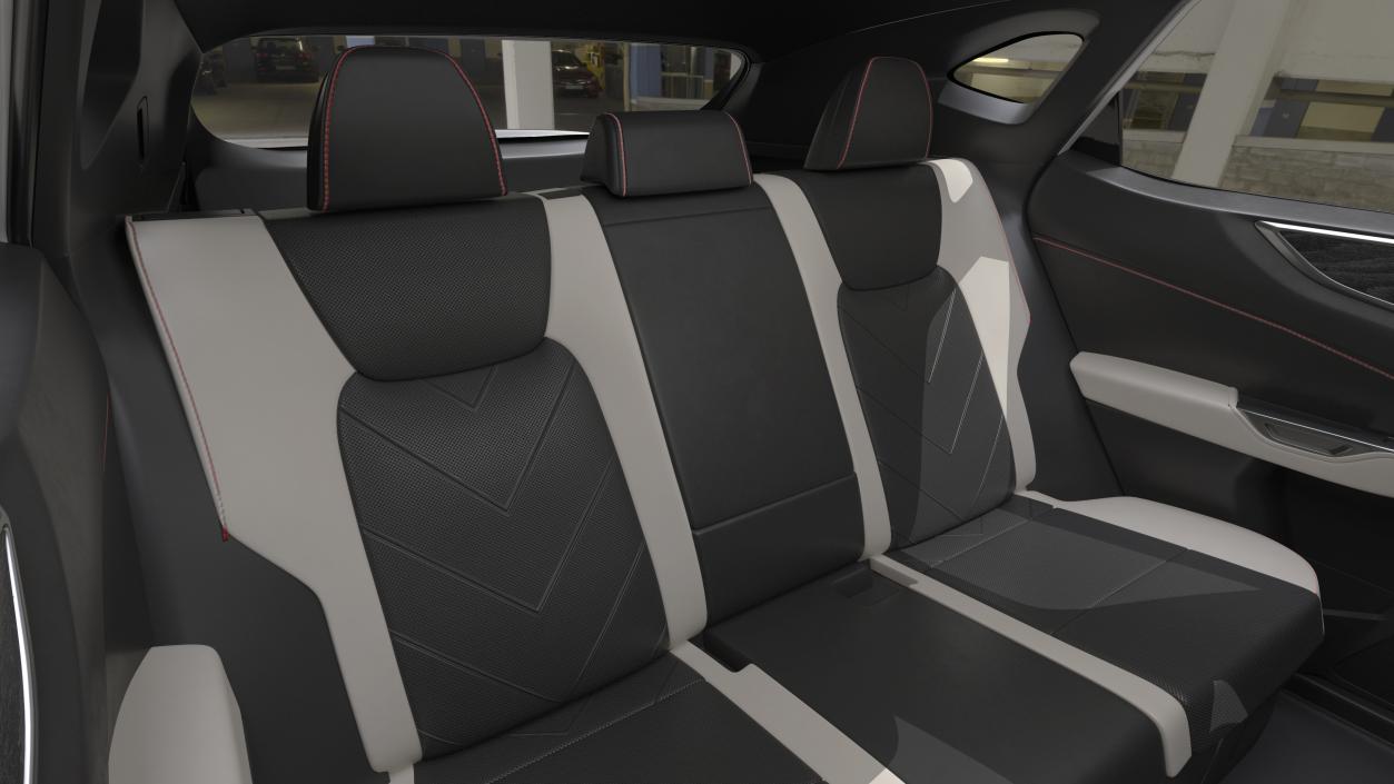 3D Luxury Hybrid SUV White Simple Interior Rigged