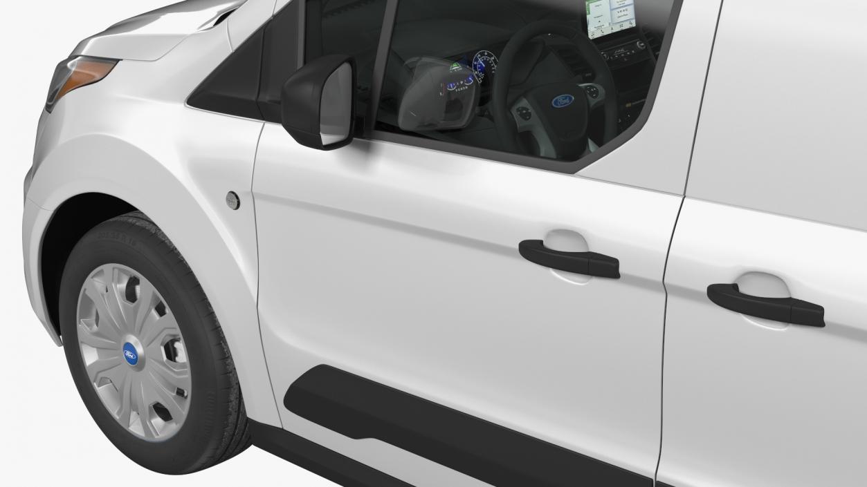 3D Ford Transit Connect Barn Doors Silver model