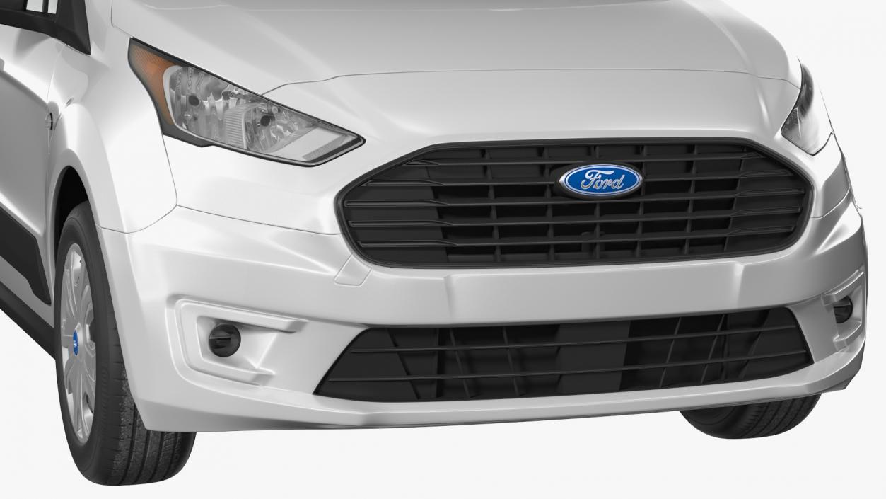 3D Ford Transit Connect Barn Doors Silver model