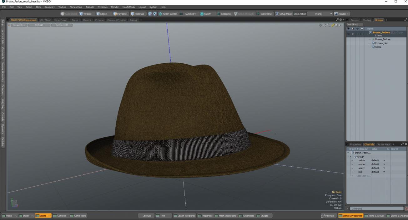 Brown Fedora 3D