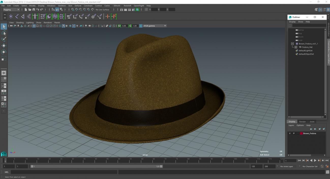 Brown Fedora 3D