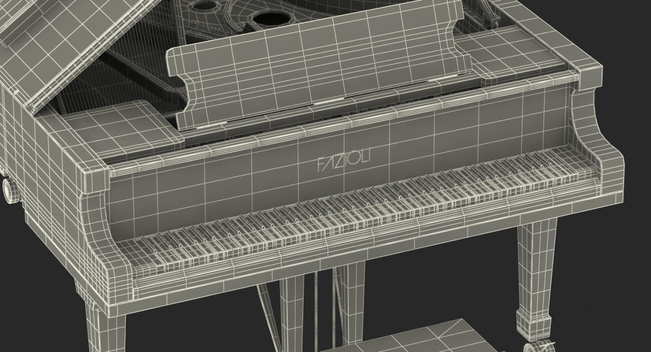 3D model Grand Piano Fazioli with Bench