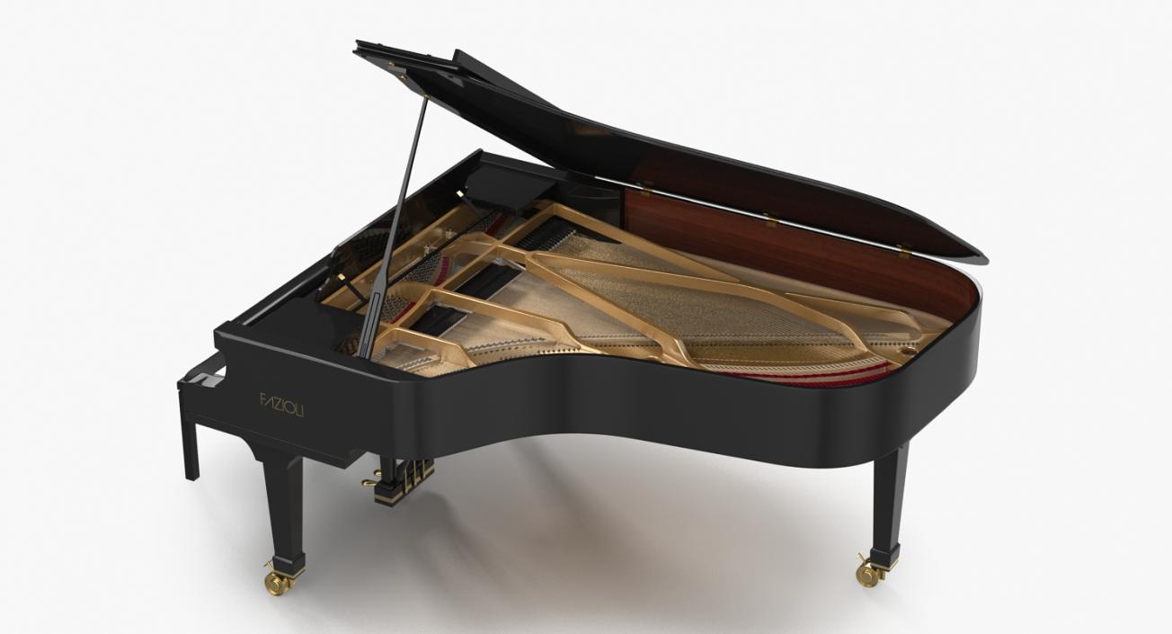 3D model Grand Piano Fazioli with Bench