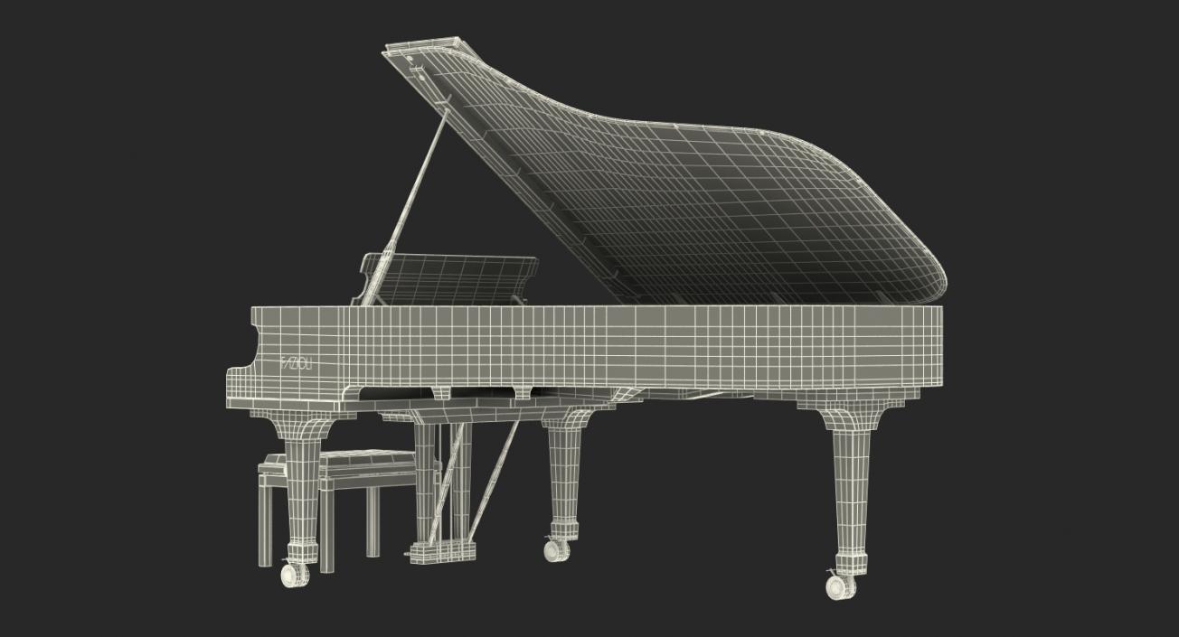 3D model Grand Piano Fazioli with Bench