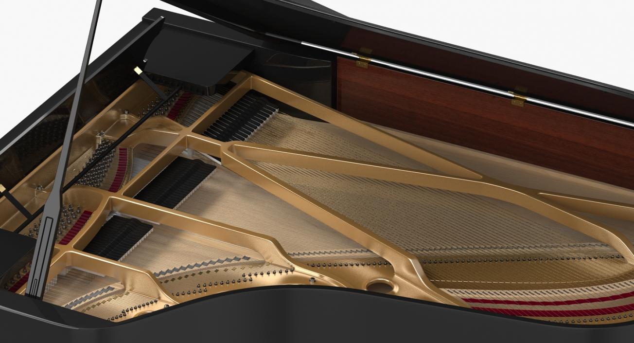 3D model Grand Piano Fazioli with Bench