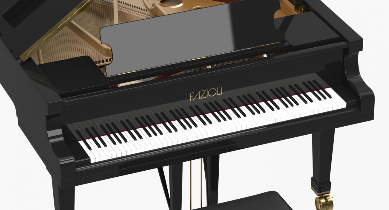 3D model Grand Piano Fazioli with Bench