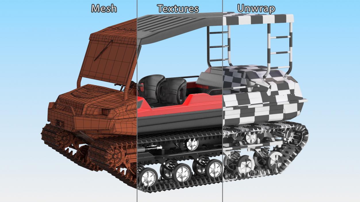 Multi Purpose ATV Tinger Track Red 3D model