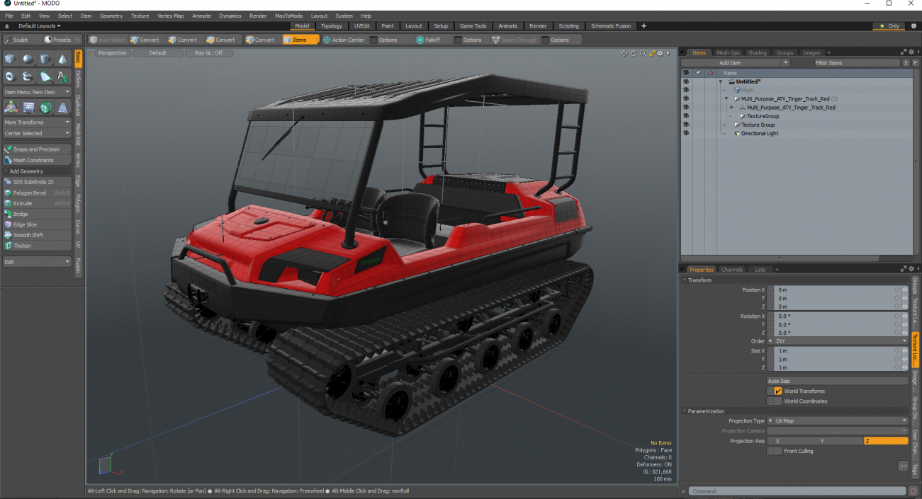 Multi Purpose ATV Tinger Track Red 3D model