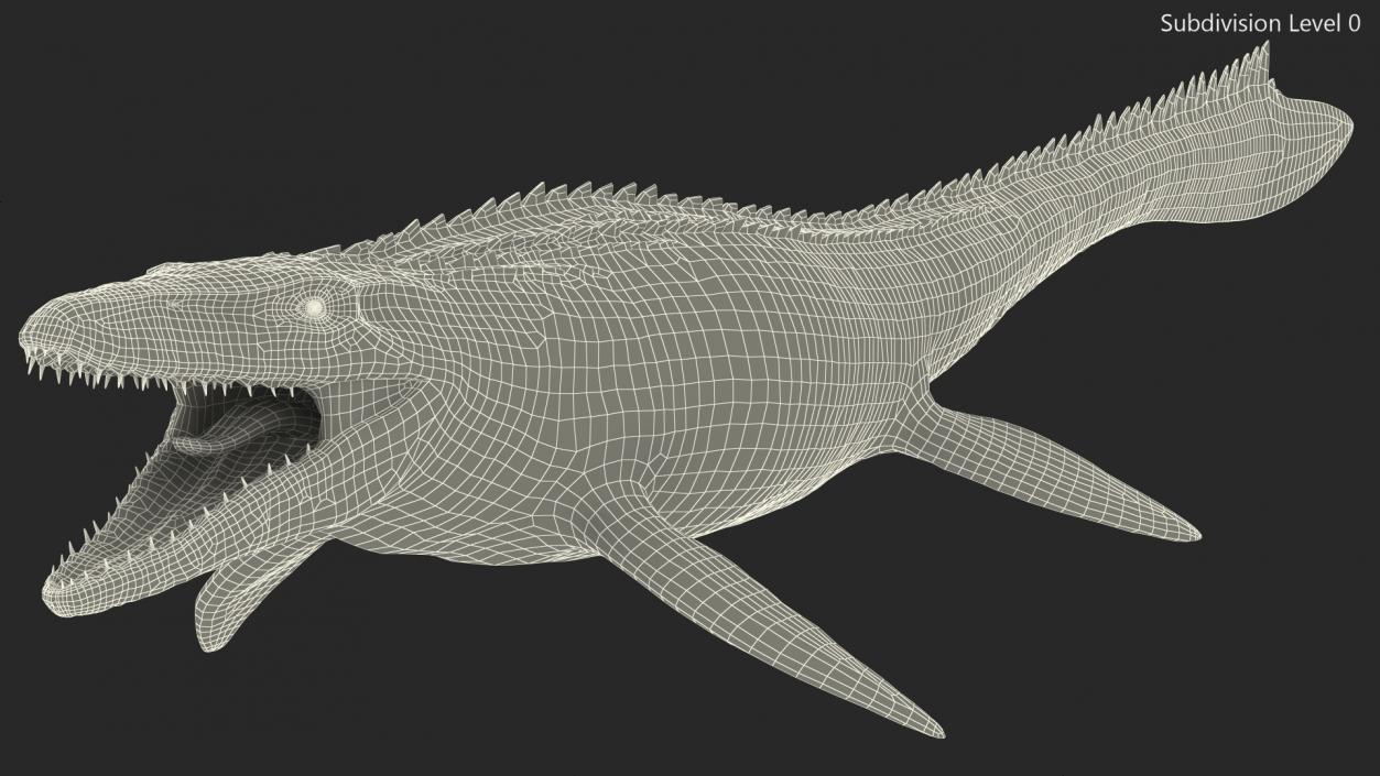 3D Mosasaurus Rigged for Maya