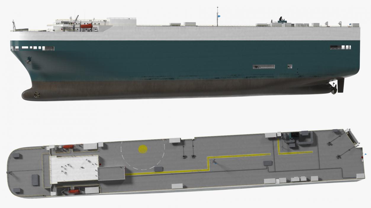 Car Carrier Cargo Ship Rigged 3D model