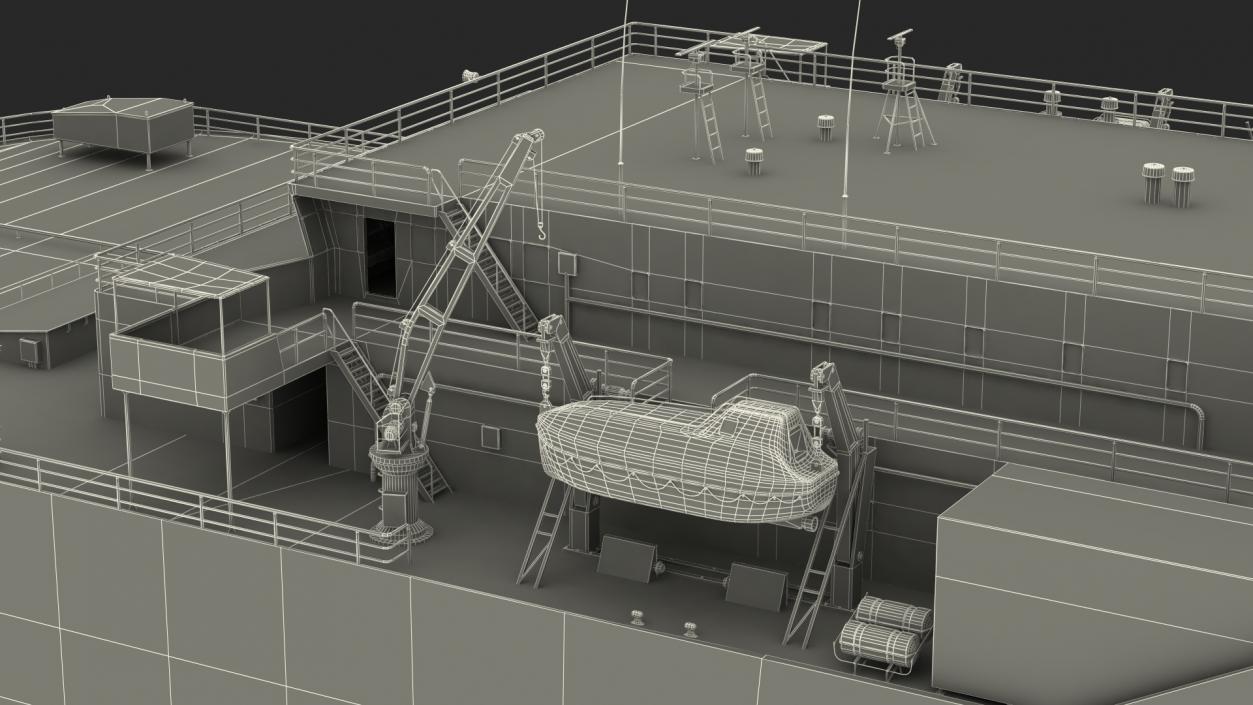 Car Carrier Cargo Ship Rigged 3D model