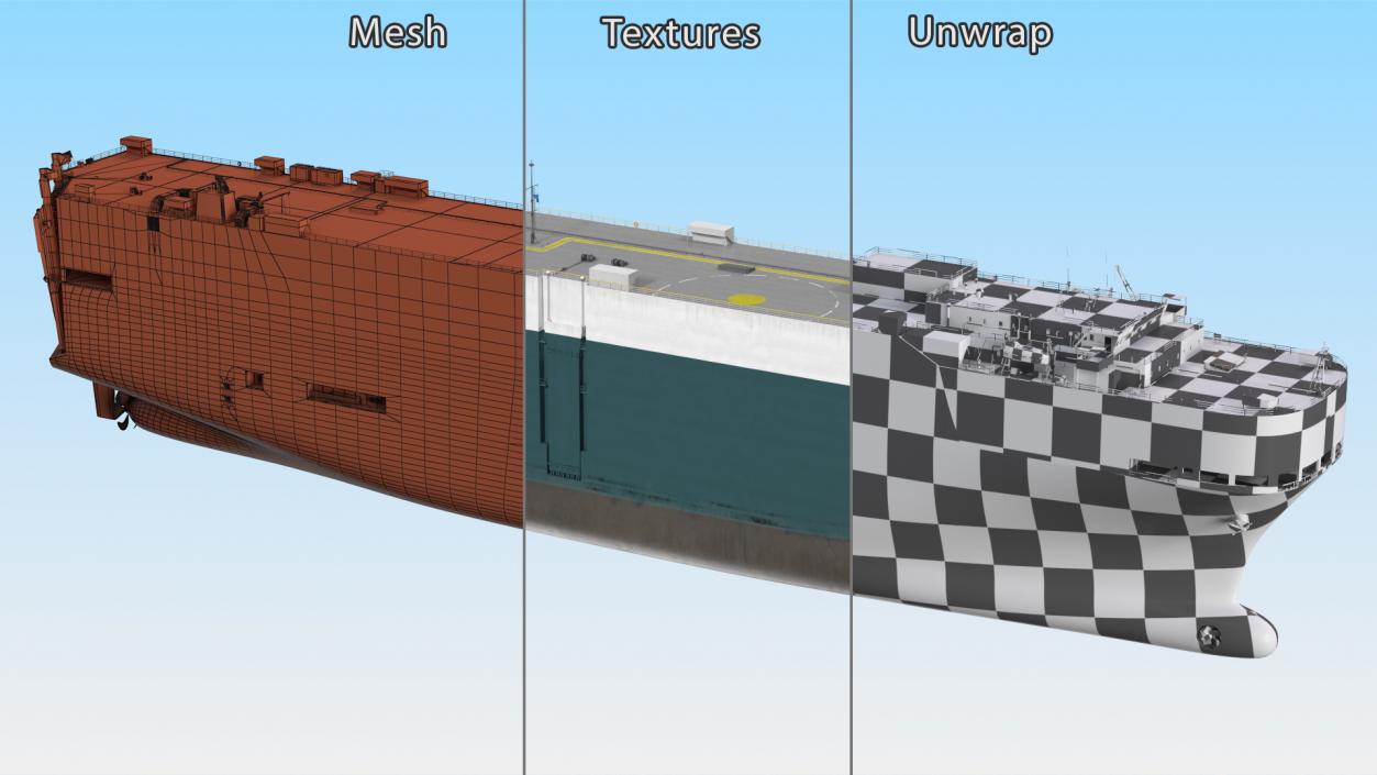 Car Carrier Cargo Ship Rigged 3D model