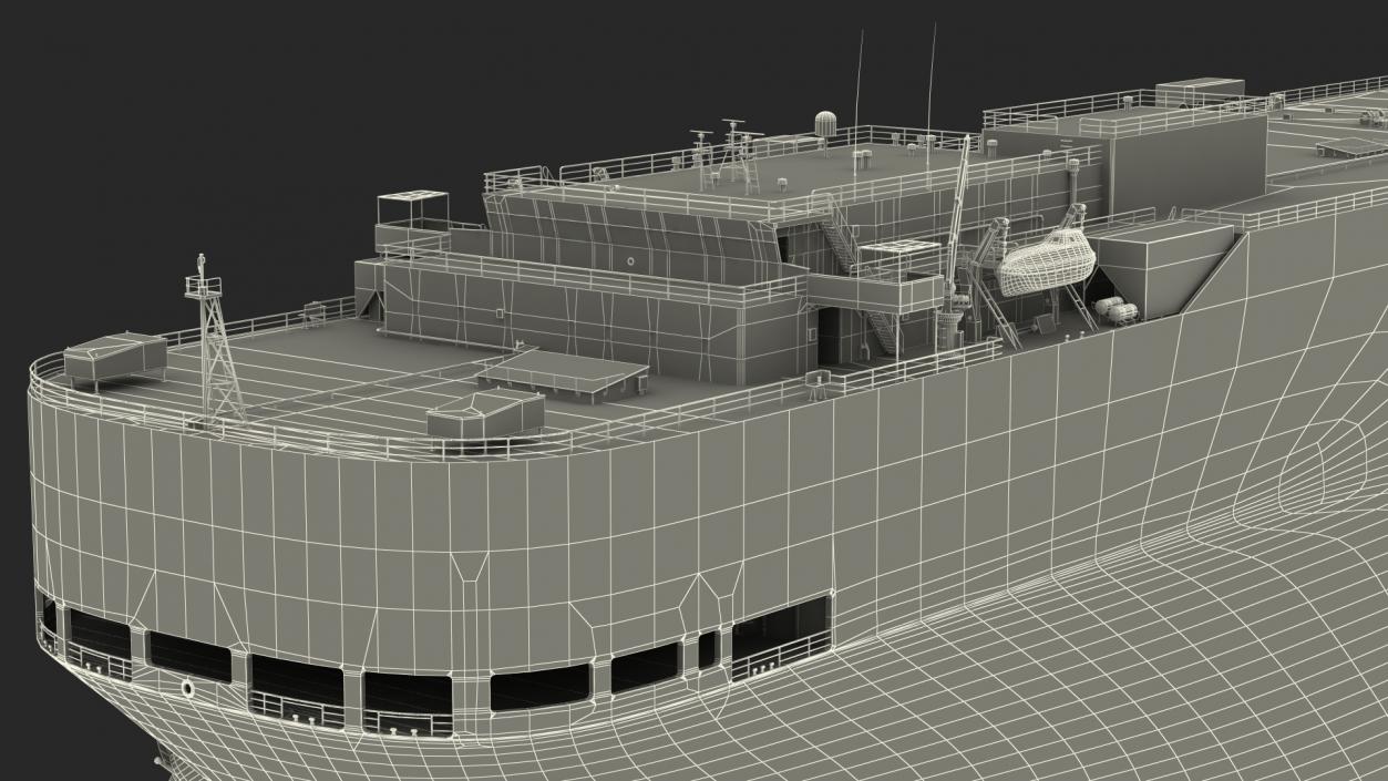 Car Carrier Cargo Ship Rigged 3D model