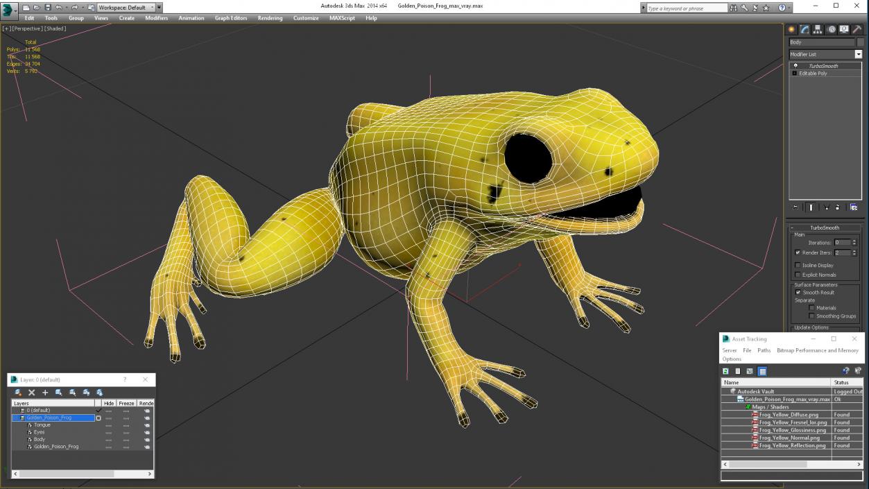 3D Golden Poison Frog model