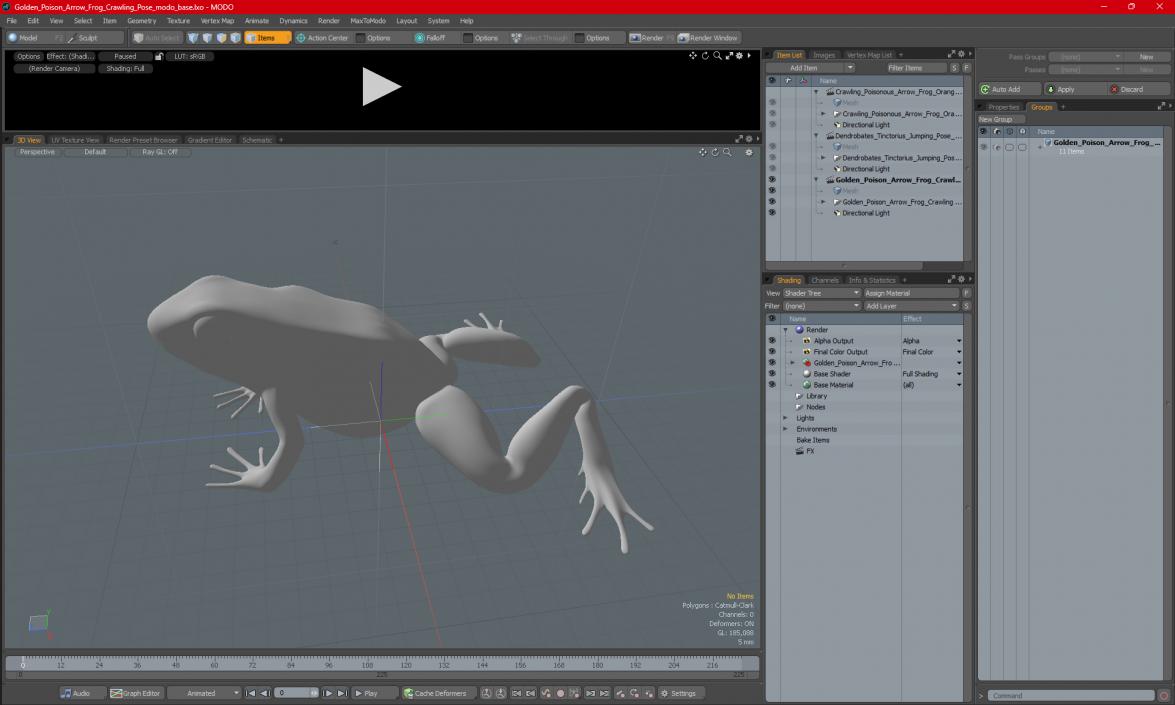 3D Golden Poison Frog model