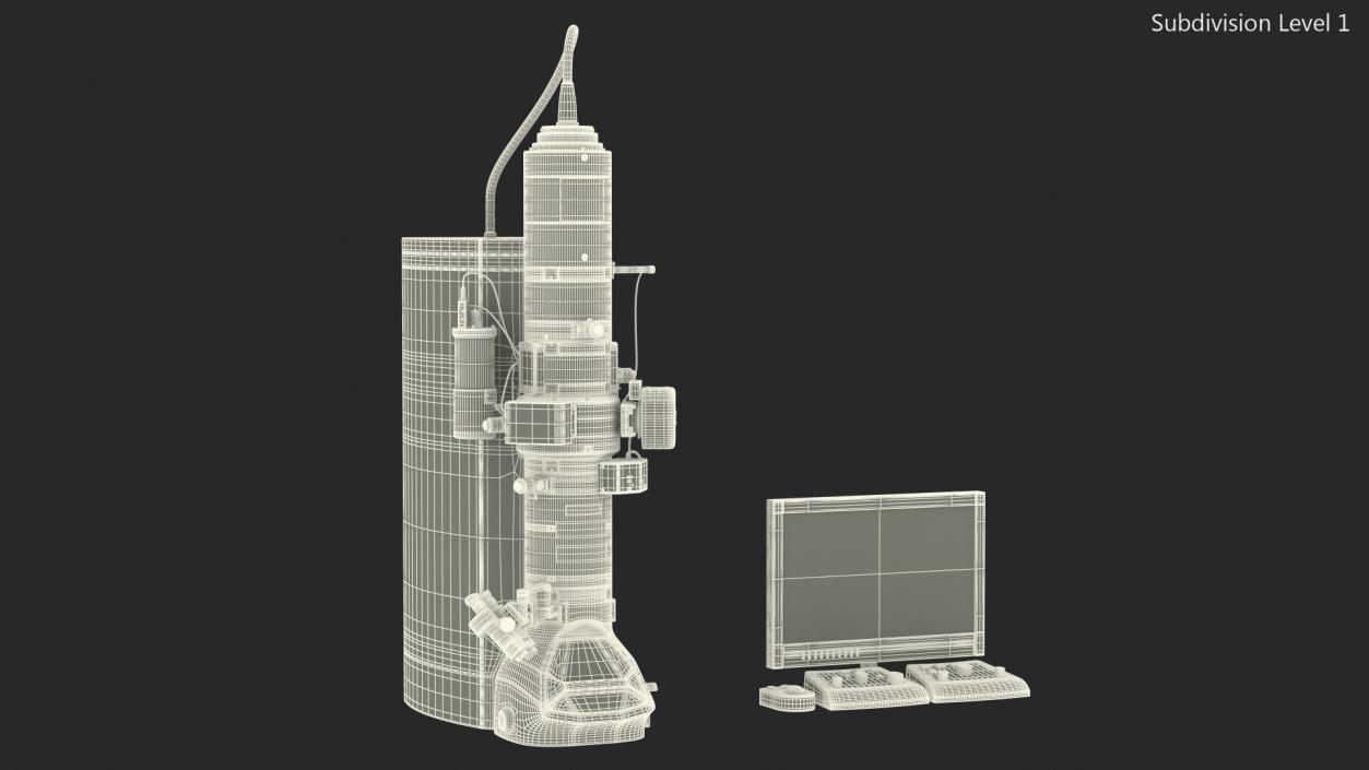 3D model Transmission Electron Microscope JEOL With Monitor