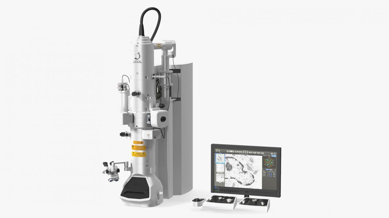 3D model Transmission Electron Microscope JEOL With Monitor