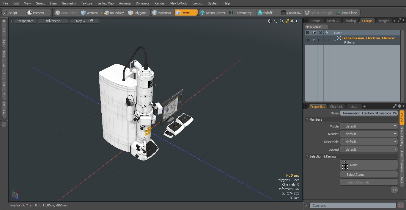 3D model Transmission Electron Microscope JEOL With Monitor