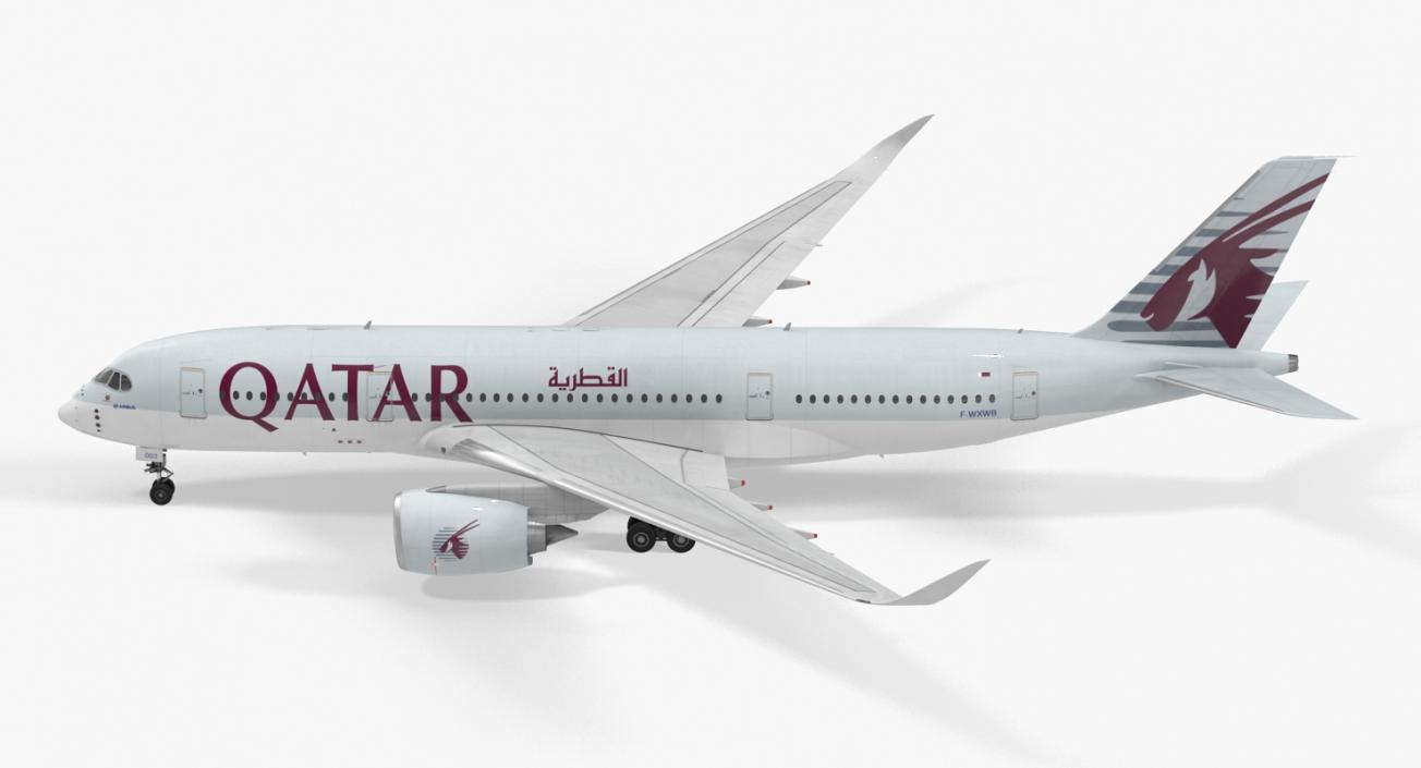 3D Airbus A350-800 Qatar