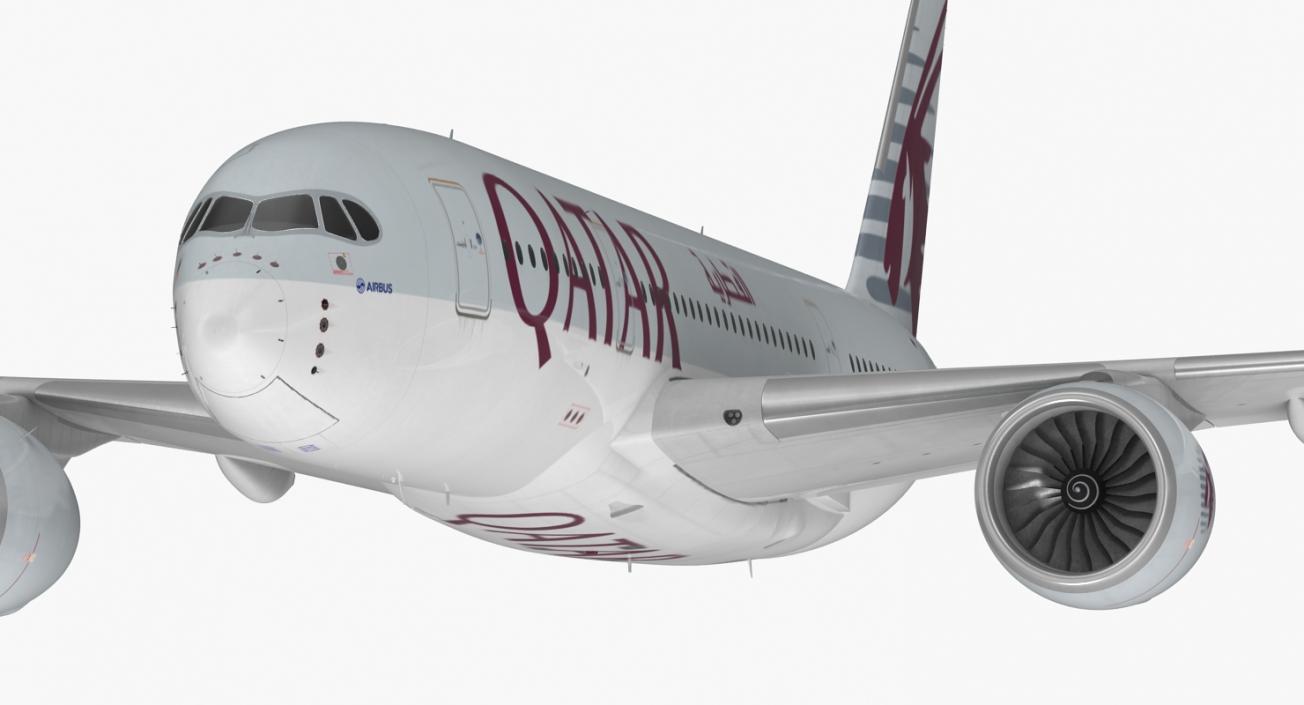 3D Airbus A350-800 Qatar