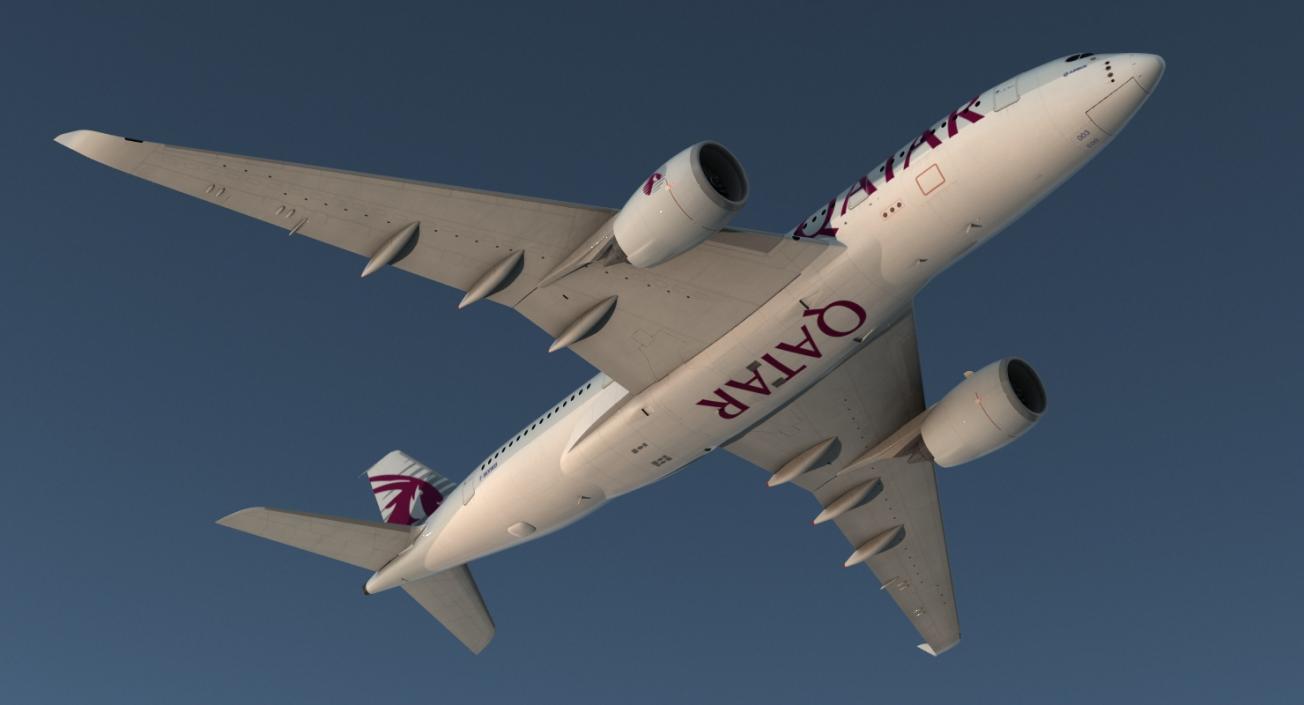 3D Airbus A350-800 Qatar