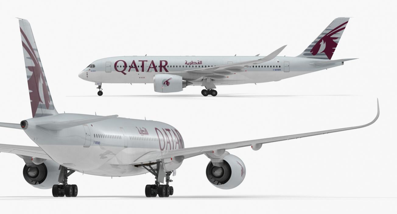 3D Airbus A350-800 Qatar