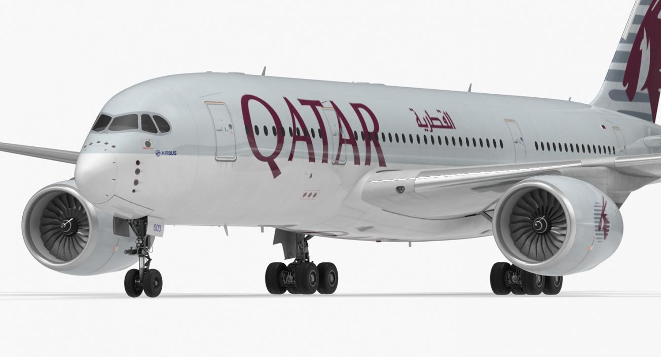 3D Airbus A350-800 Qatar