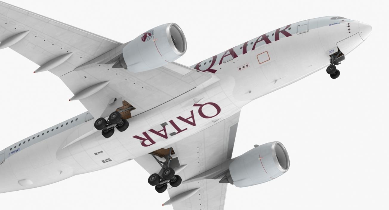 3D Airbus A350-800 Qatar