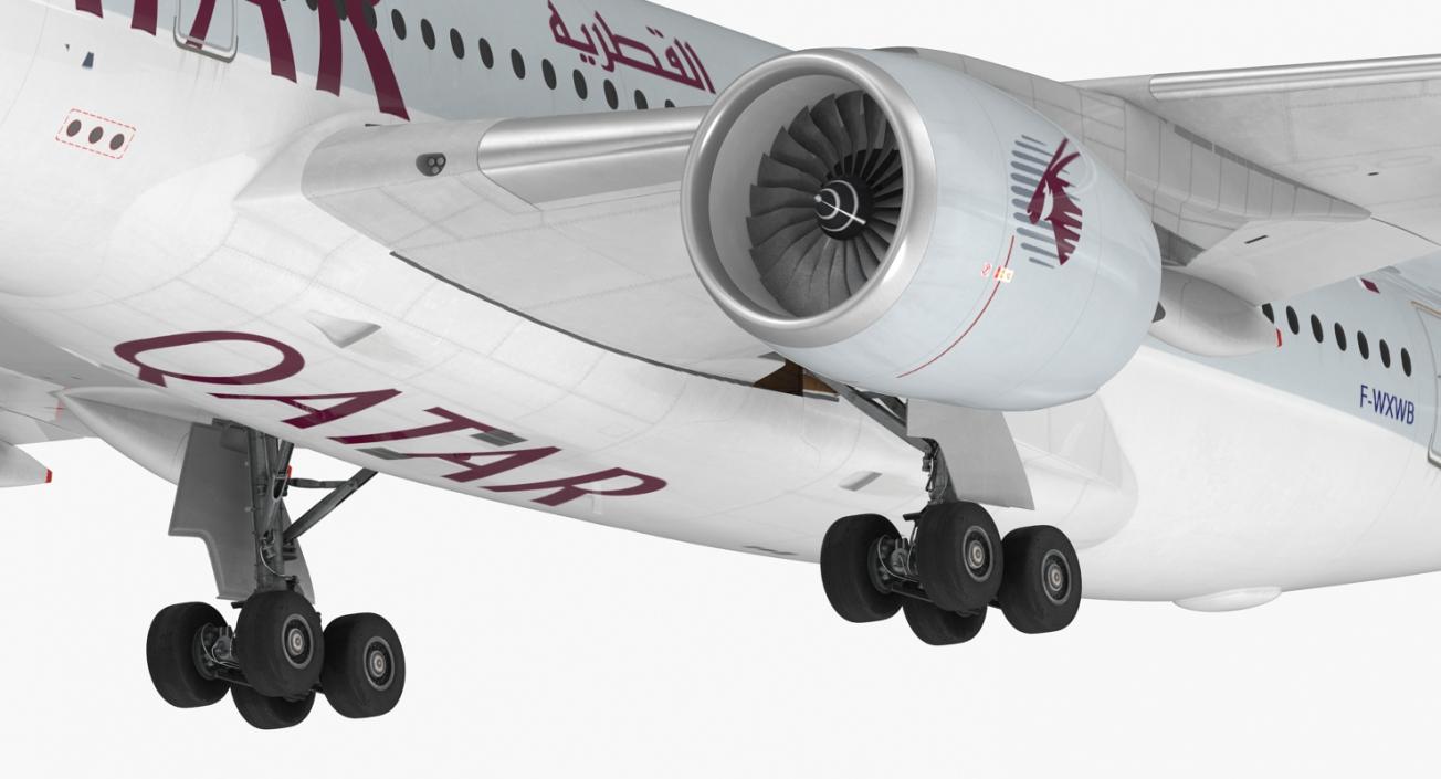 3D Airbus A350-800 Qatar