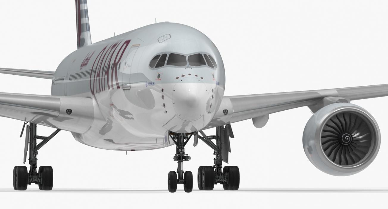 3D Airbus A350-800 Qatar