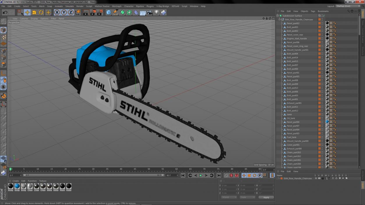 3D Stihl Rear Handle Chainsaw