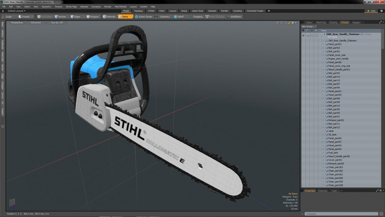 3D Stihl Rear Handle Chainsaw