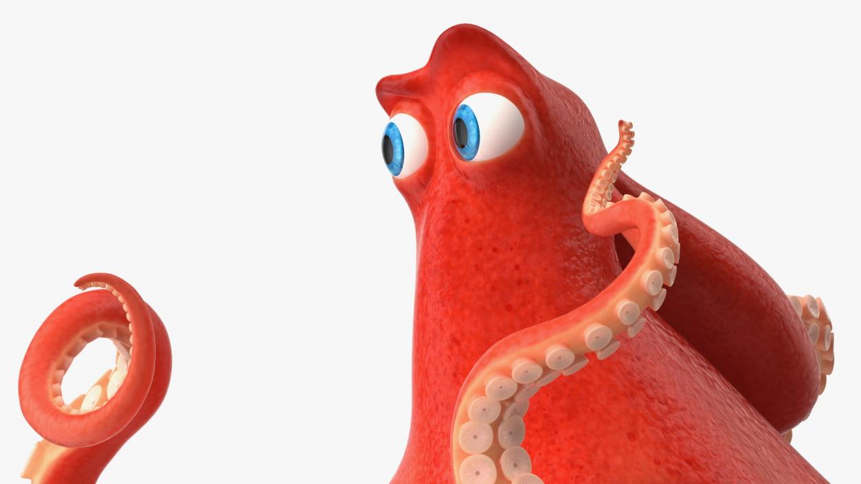 Cartoon Octopus Moving Pose 3D