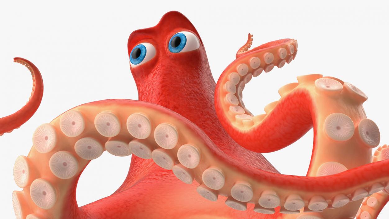 Cartoon Octopus Moving Pose 3D