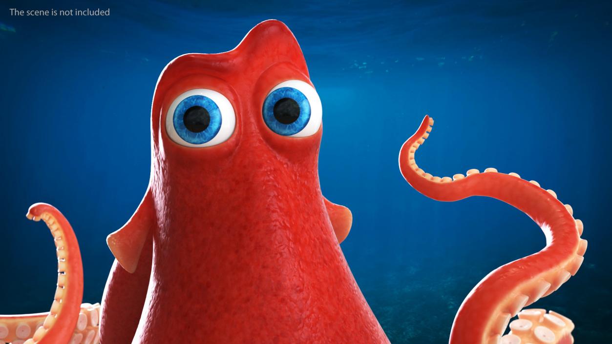 Cartoon Octopus Moving Pose 3D