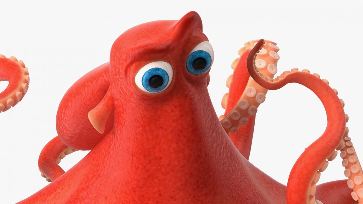 Cartoon Octopus Moving Pose 3D