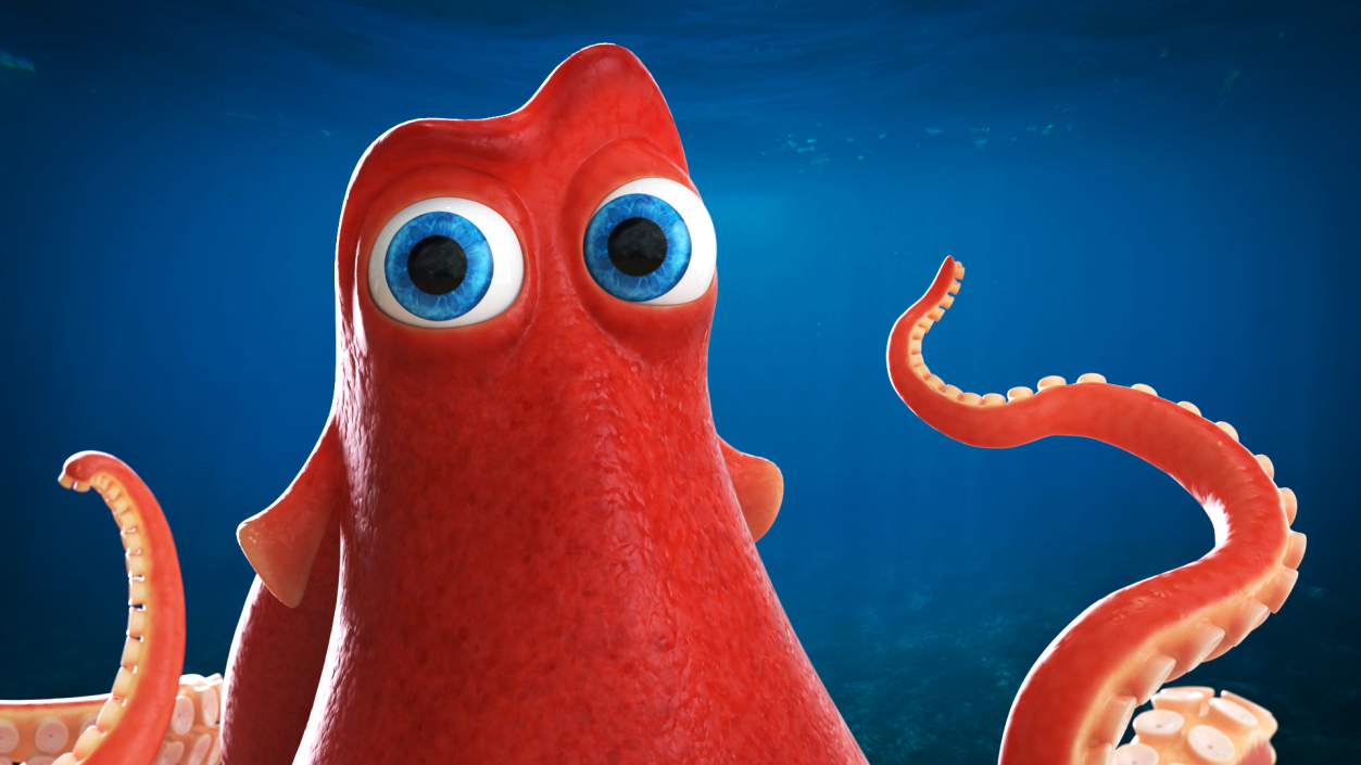 Cartoon Octopus Moving Pose 3D