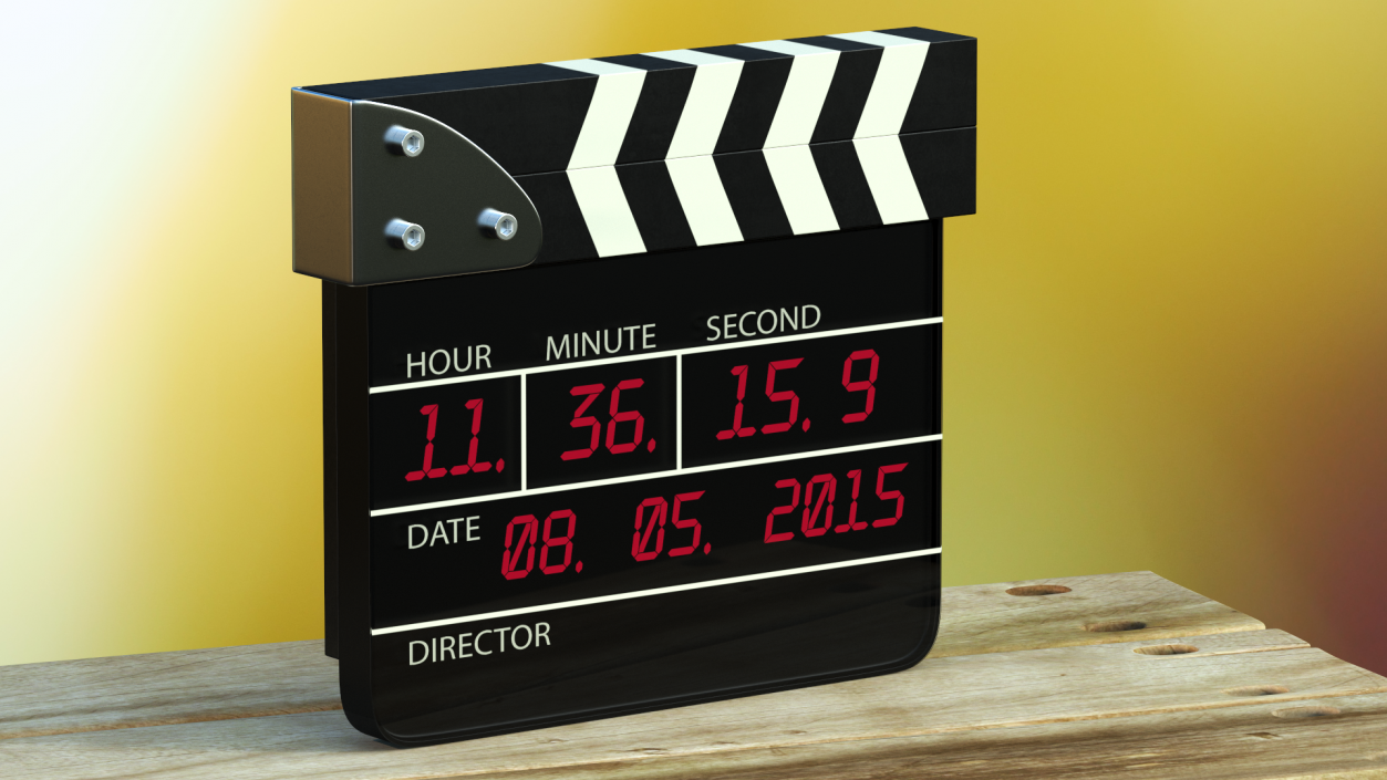 3D Open Digital Movie Clapboard model