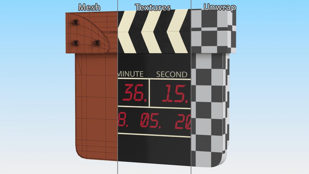 3D Open Digital Movie Clapboard model