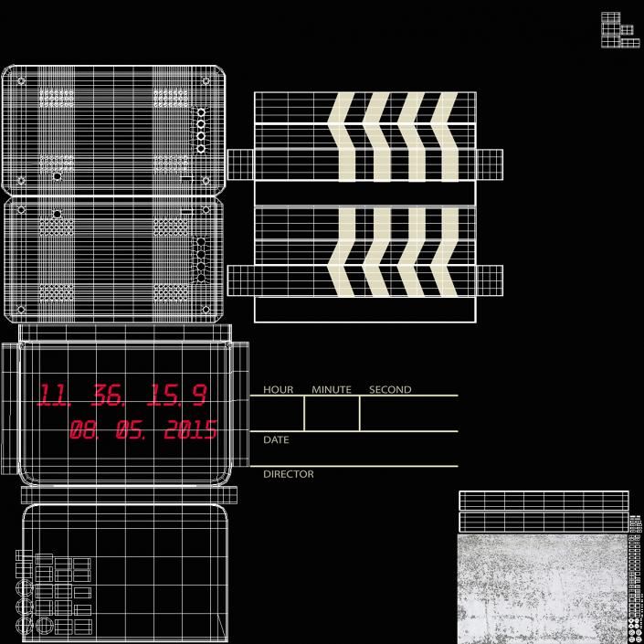 3D Open Digital Movie Clapboard model