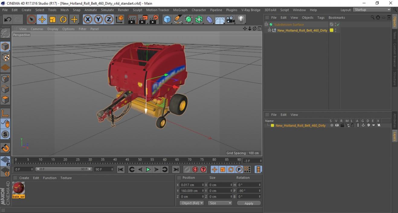 3D New Holland Roll Belt 460 Dirty