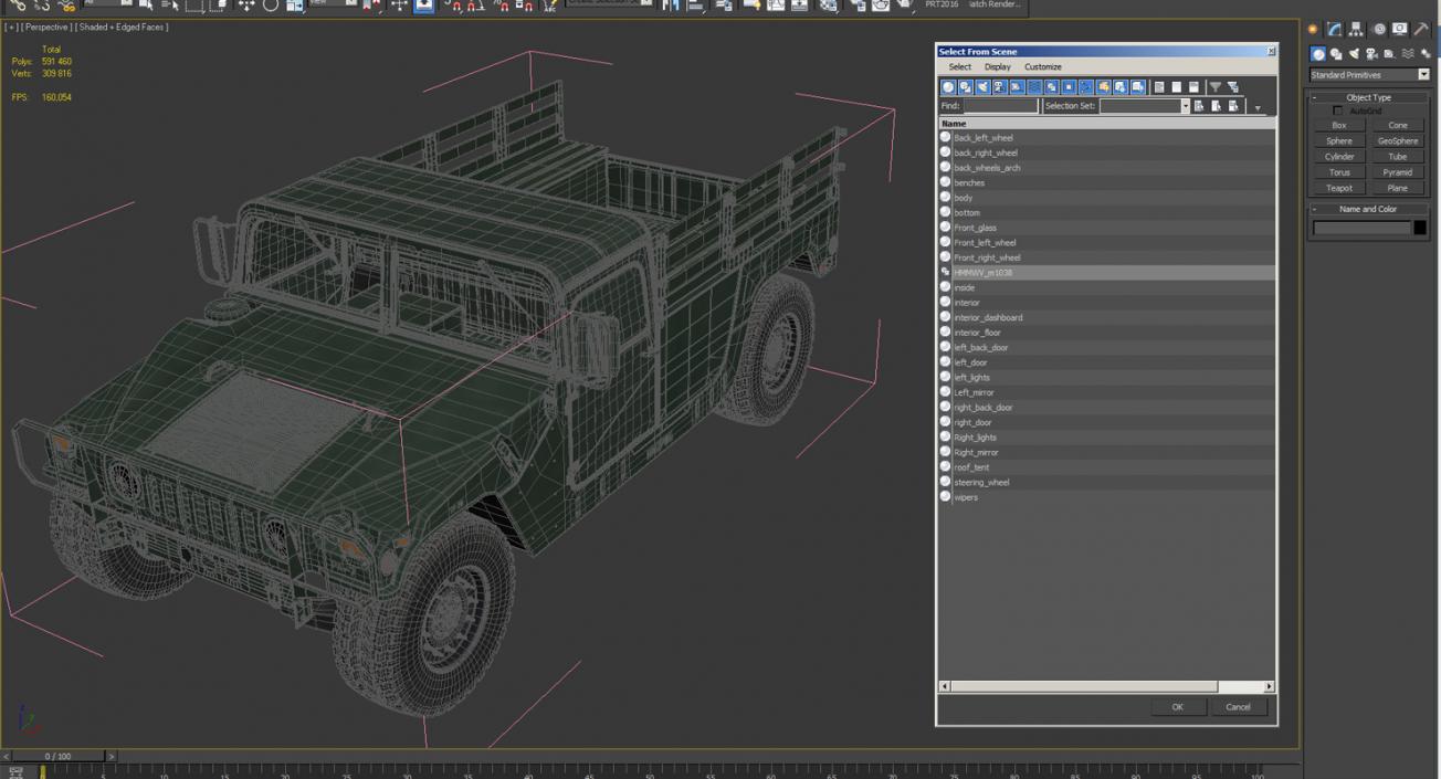 Cargo Troop Carrier HMMWV m1038 Green 3D