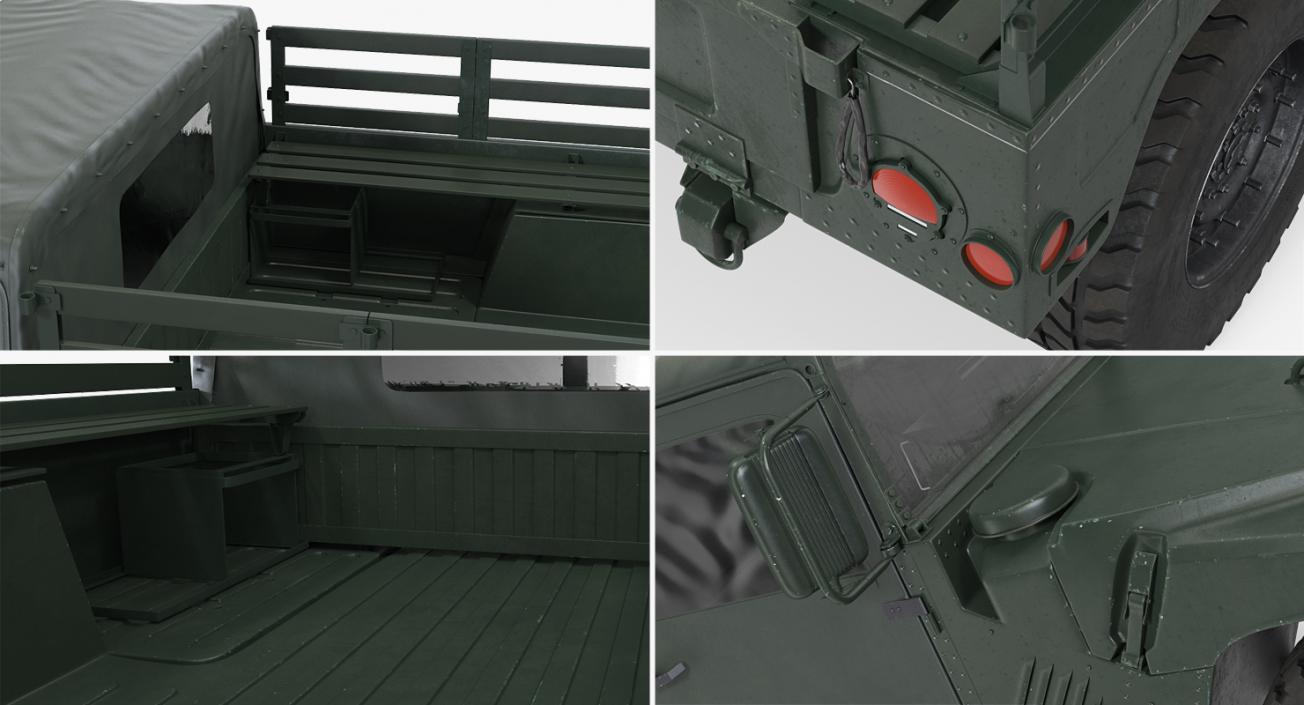 Cargo Troop Carrier HMMWV m1038 Green 3D