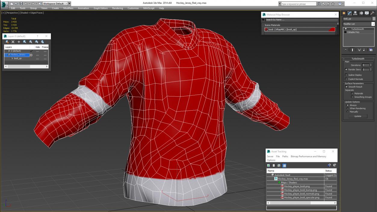 Hockey Jersey Red 3D