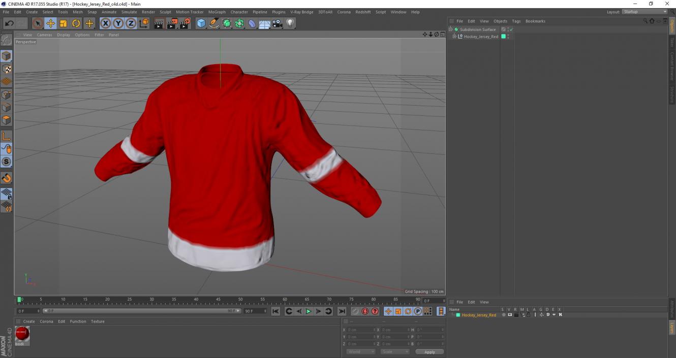 Hockey Jersey Red 3D