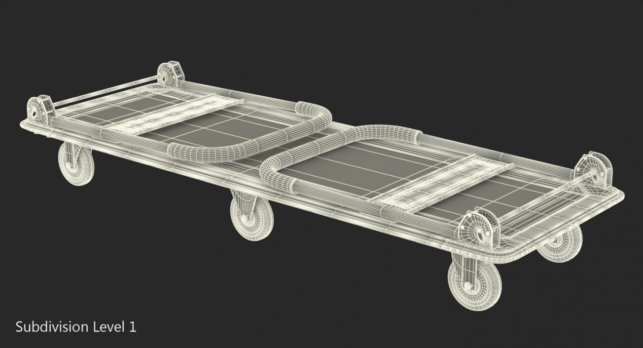 Folded Heavy Duty Platform Hand Truck 3D