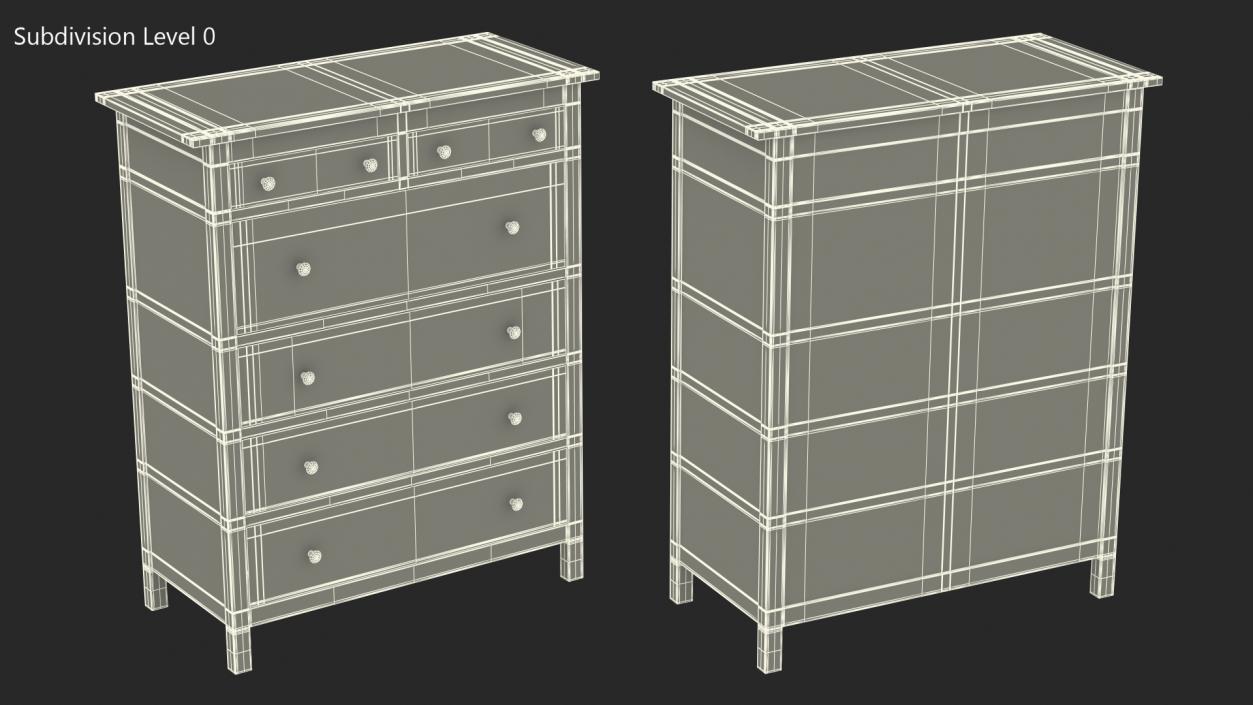 Hemnes 6 Drawer Ikea Chest Black 3D