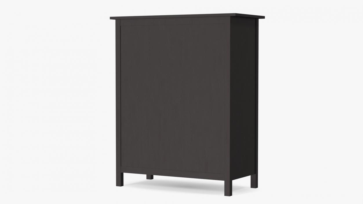 Hemnes 6 Drawer Ikea Chest Black 3D